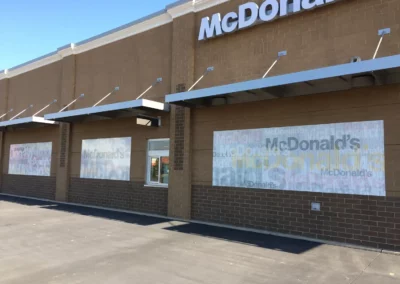 Exterior murals with text reading "McDonald's".